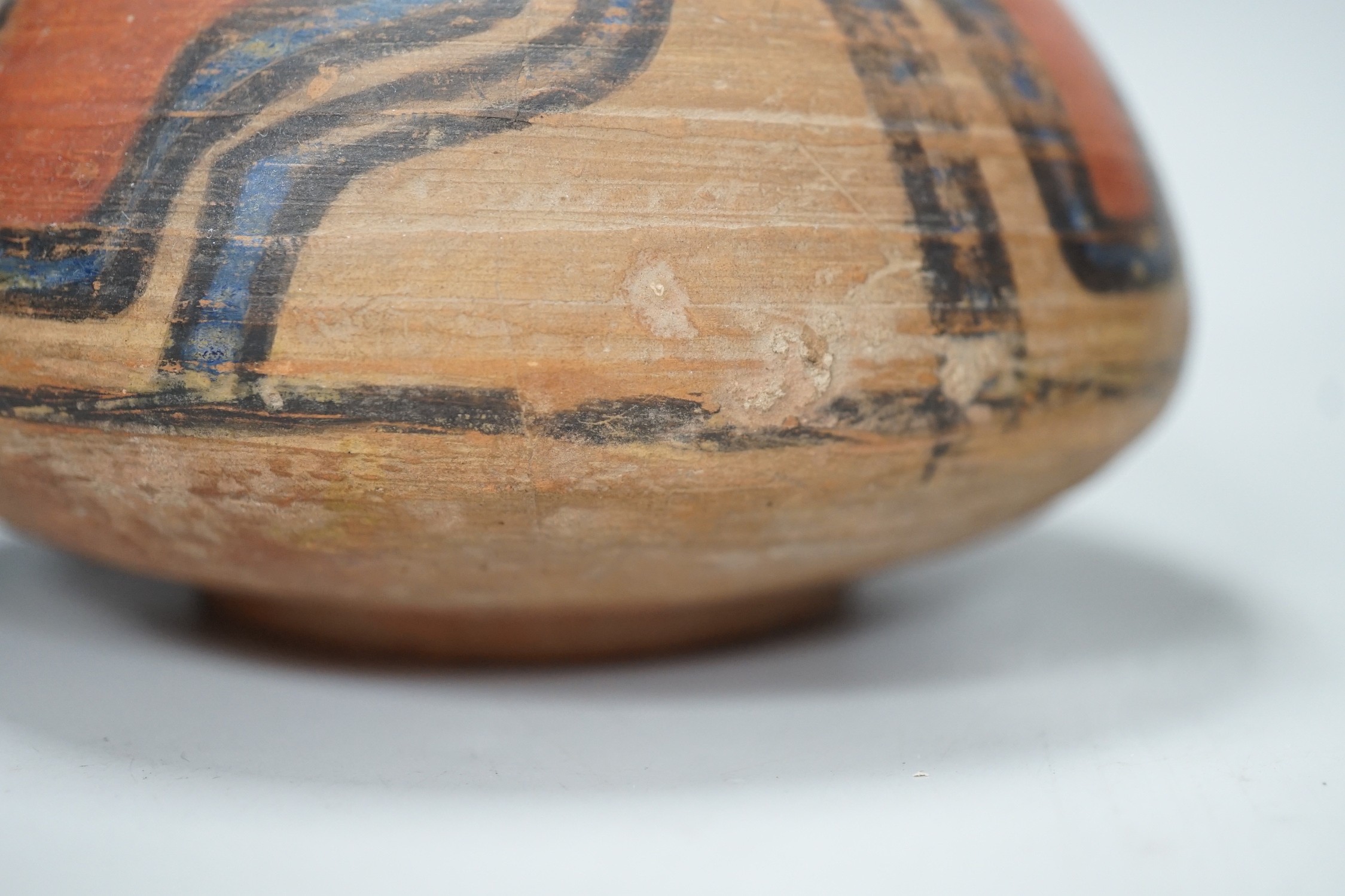 Two Pre-Columbian pigment painted bowls. Tallest 11cm